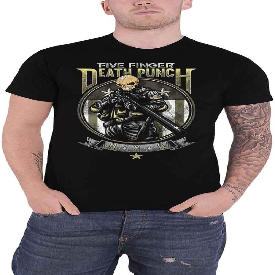 

Five Finger Death Punch T Shirt Sniper Band Logo Official Mens Black Size M XXXXXL чорний