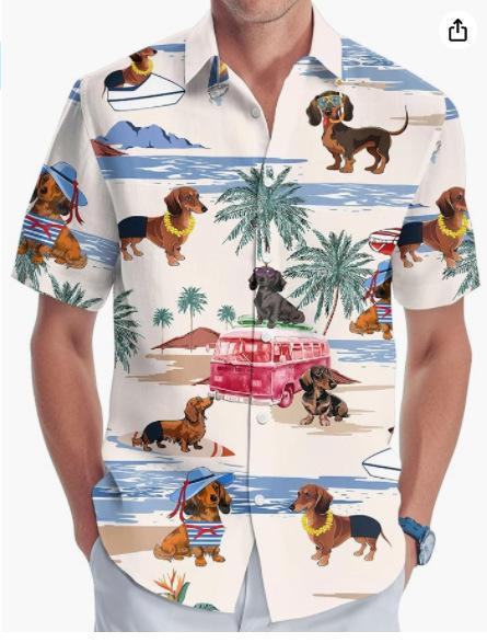 Summer Hawaiian Shirt Men's Fashion Digital Printing Short Sleeve One Hong Kong Trendy
