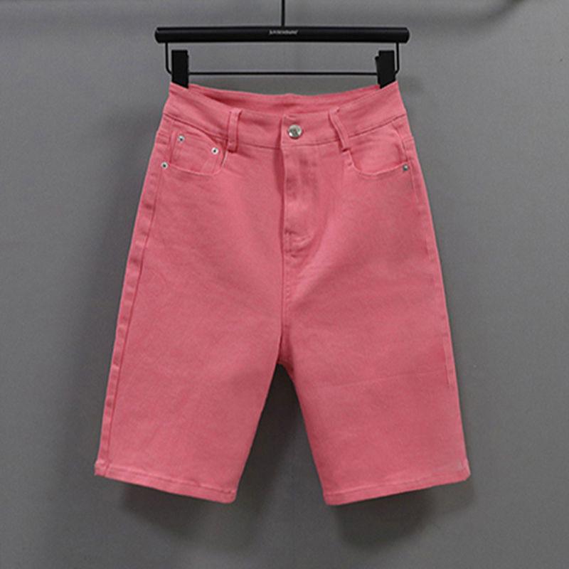 Women's Korean Style High-Waisted Straight-Leg Denim Pants - Versatile, Casual, Stretch for Cycling and Everyday Wear