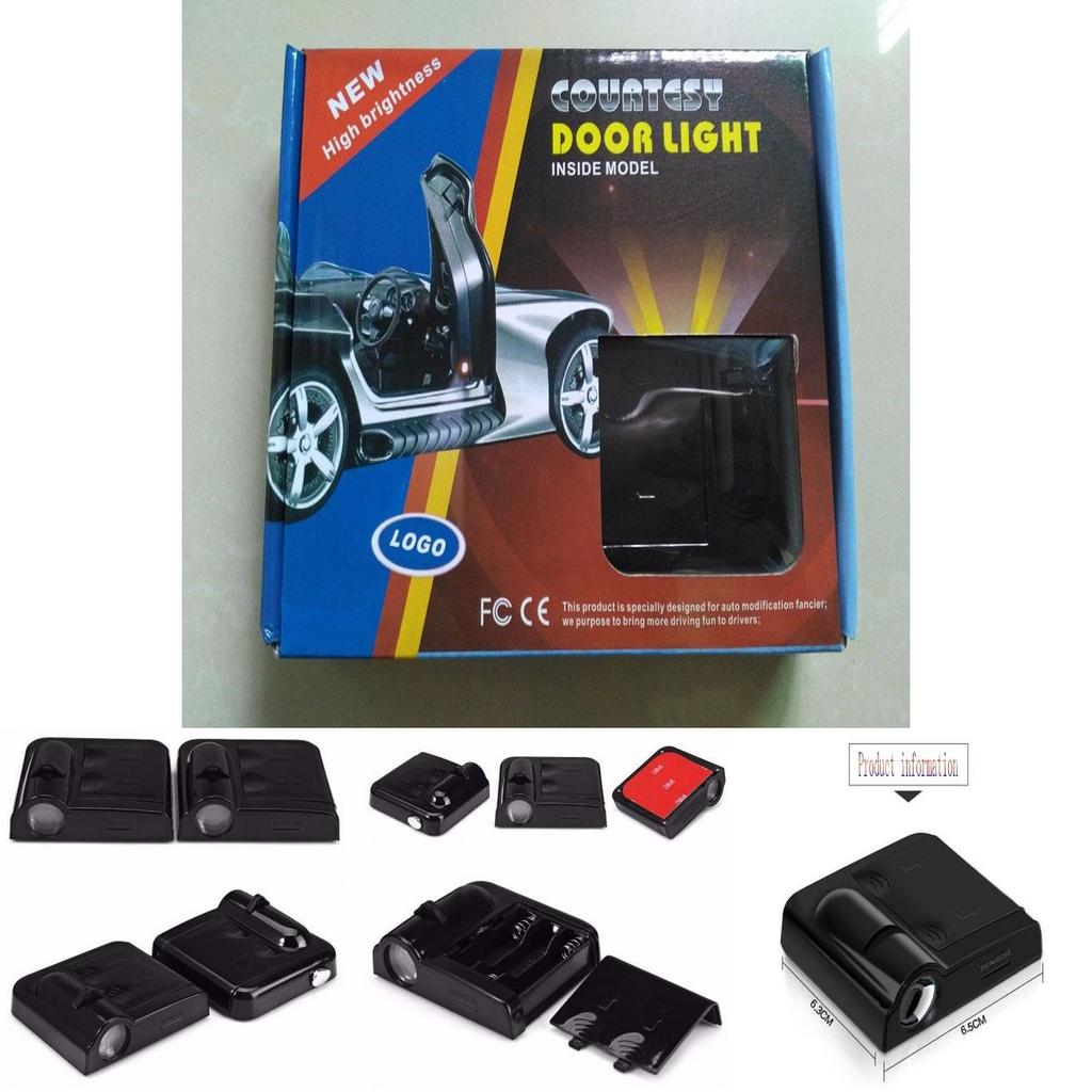 Wireless 2pc Led Courtesy Car Door Step Laser Welcome Ghost Lights For