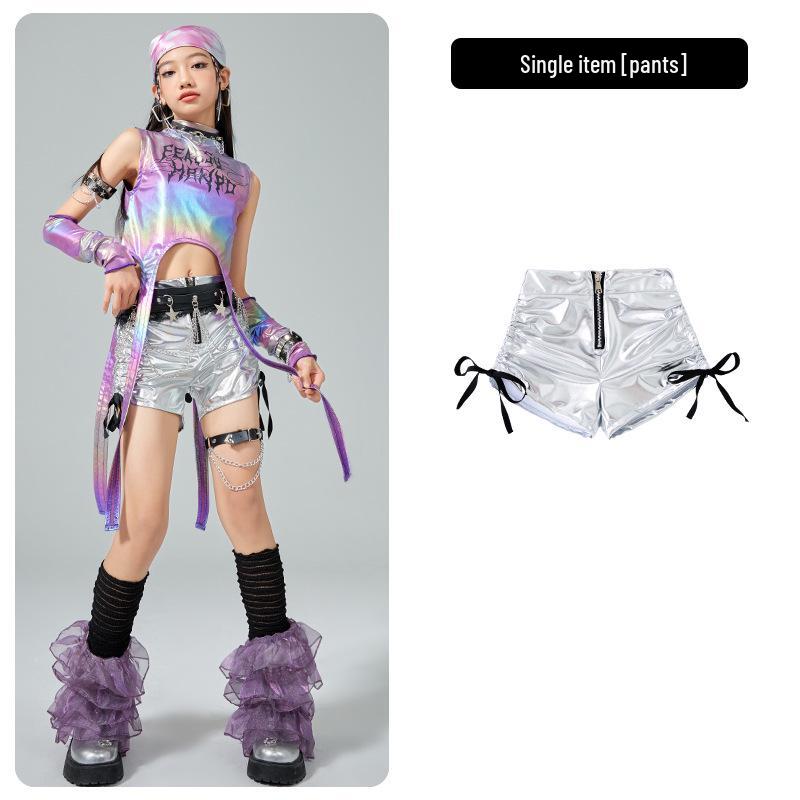 Costume da Danza Jazz per Bambina - Outfit alla Moda Hip Hop per Performance, Street Dance e Sfilate. 160 cm