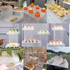 Acrylic Water Ripple Stone Pattern Dessert Display Stand