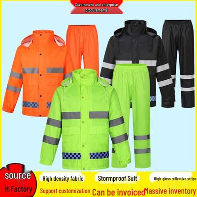 Fluorescent Reflective Waterproof Motorcycle Rain Suit