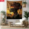 African Woman Sunset Silhouette Art Wall Tapestry Ethnic Tribal Decor Bohemian Bedroom Living Room Cultural Art Print