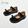 New Girls Black Leather Shoes Children's Wedding Patent Leather Princess Kids Student School Shoe Flat Fashion Shoe
