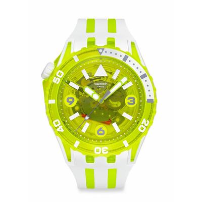 Swatch EGG YOLK Herrenuhr, Weiß, SSCU09J100