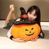 Stuffed Pumpkin Demon Doll Wearing Hat Halloween Pumpkin Throw Pillow  Kids Gift