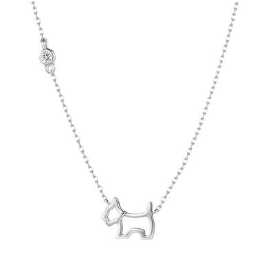 Colar Cachorrinho Vazado Linhas Simples para Mulheres Corrente Clavícula Sofisticada Luxo Francês