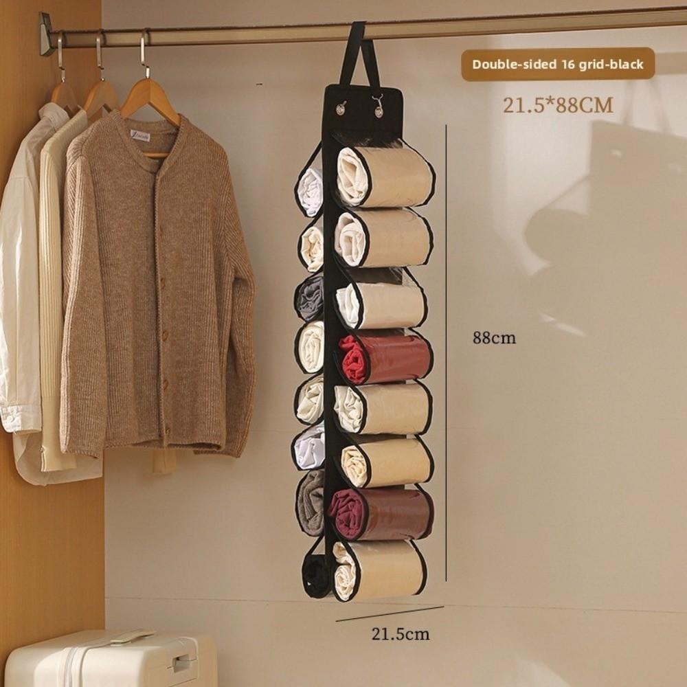 16/26 Grids Compartment Storage Hanger Foldable Roll Organiser Closets Roll Holder Multi-Purpose Space Saving