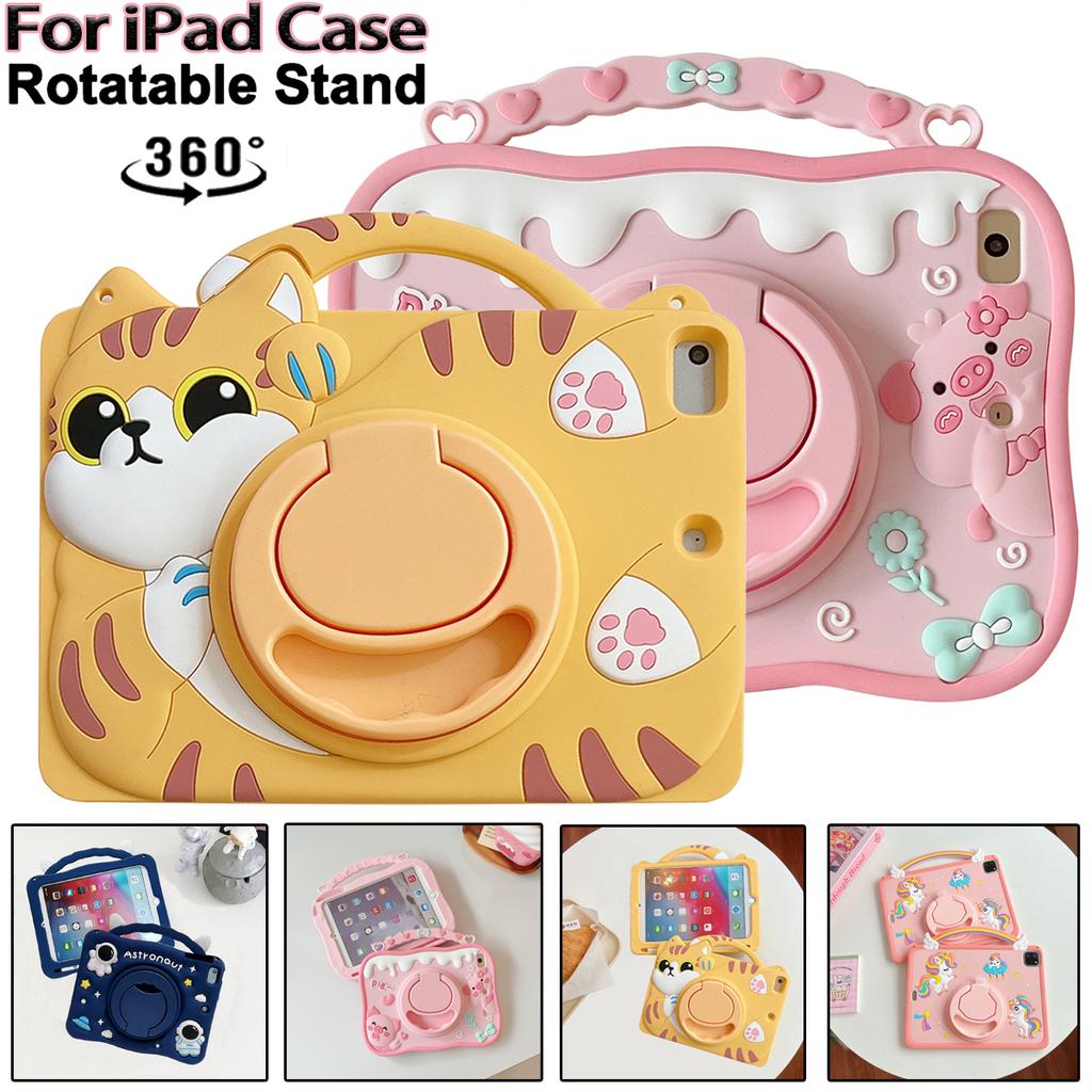 For IPad 9 8 7th Generation Child Case for IPad Air 2 3 4 5 10.9 2022 Mini 6 Pro 11 Cute Cartoon Silicone Tablet Protective Case