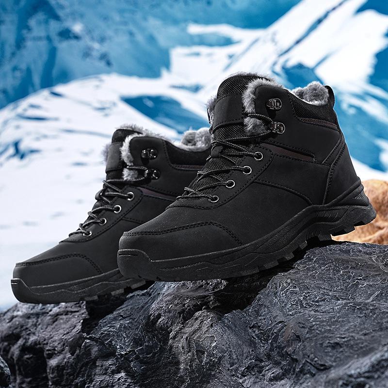 

Foreign trade new winter large size outdoor lightweight warm hiking shoes piled thickened men s high-top snow boots 39
