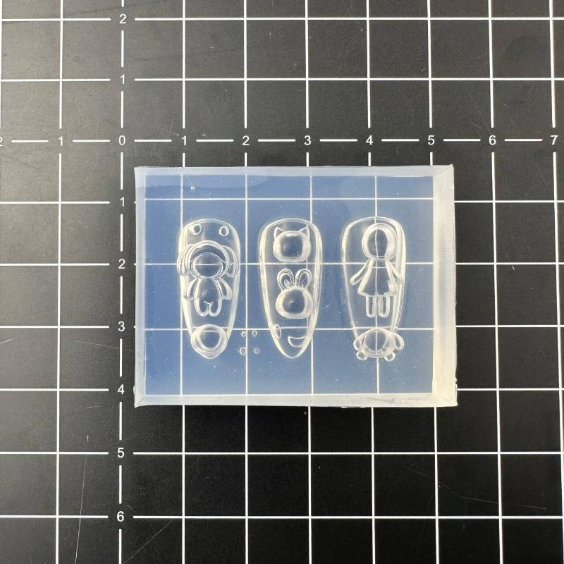 Bowknot 3D Silicone Nail Mold Sweet Flower Heart Lace Transparent Nails Templates Diy Nail Art Decor Manicure Design Tool