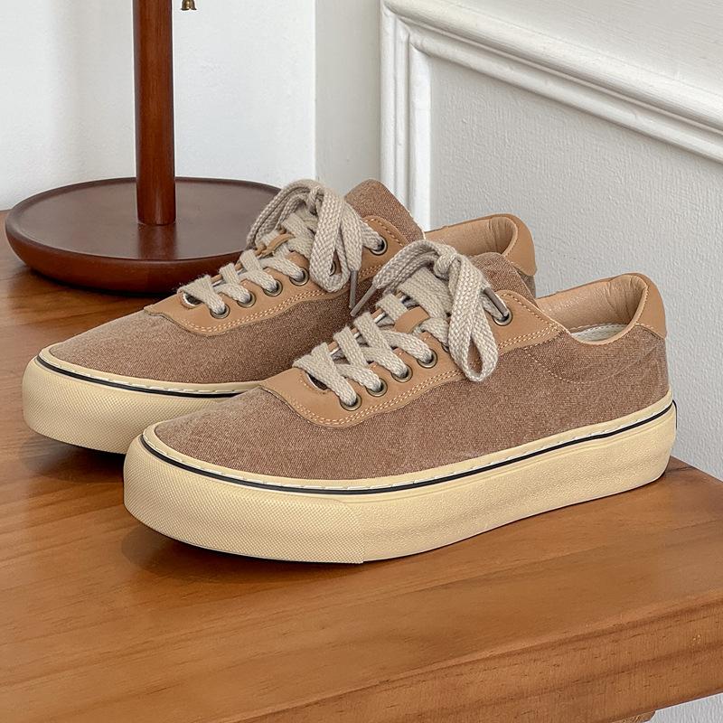Zapatos de lona con suela gruesa para hombre, jóvenes, casuales, versátiles, ligeros, cómodos, modernos, zapatos de verano de caña baja, zapatillas de lona viejas, nuevas