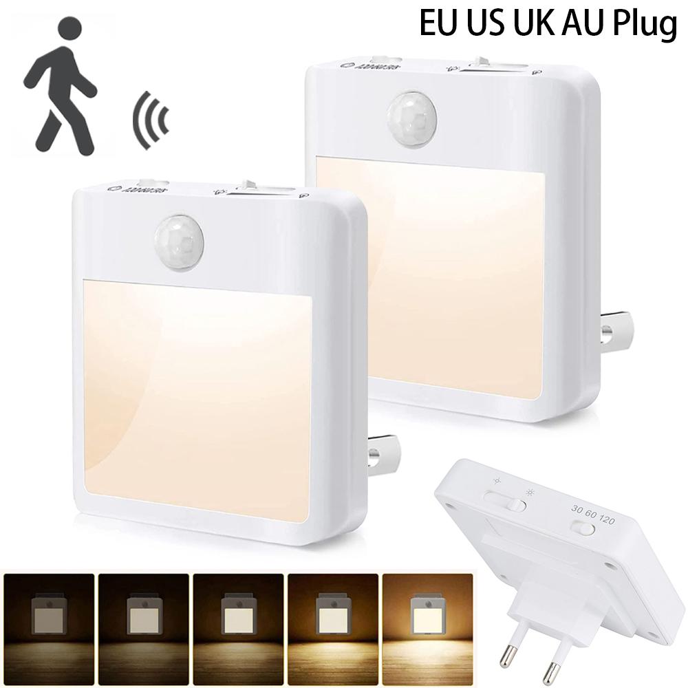

Motion Sensor Night Light Auto Dusk To Dawn Dimmable Wireless Sensor Warm White LED Nightlight for Kids Bedroom US теплим білим кольором