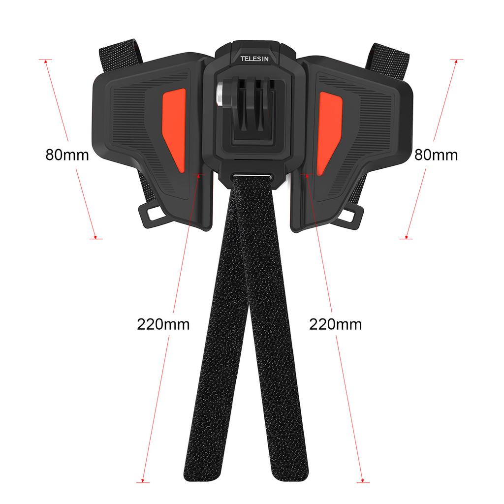 TELESIN GP-HBM-MT2 Second Generation Motorcycle Helmet Mount Strap Flodable Front Chin Mount