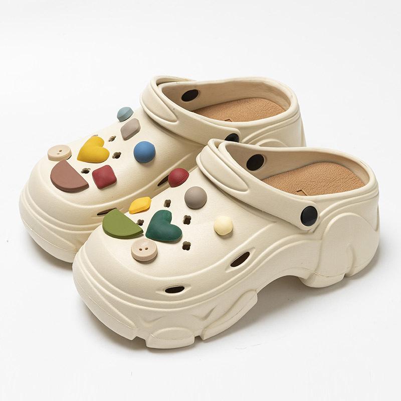 Hole shoes women's summer cartoon cute thick-soled beach outdoor non-slip baotou beach cool slippers