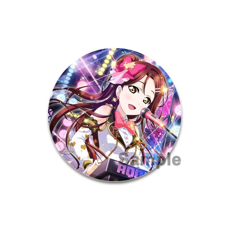 32/44/58mm LoveLive!SuperStar!!Ping An Pansy Tang Coco Round Brooch Clothing Lapel Pin Souvenir Soft Button  Decorative Hat Badge