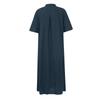 Women's Casual Cotton Linen Color Loose Temperament Short Shirt Dress