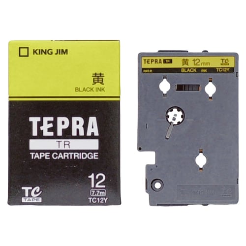 King Jim Tape Cartridge Tepra TR 12mm TC12Y Yellow