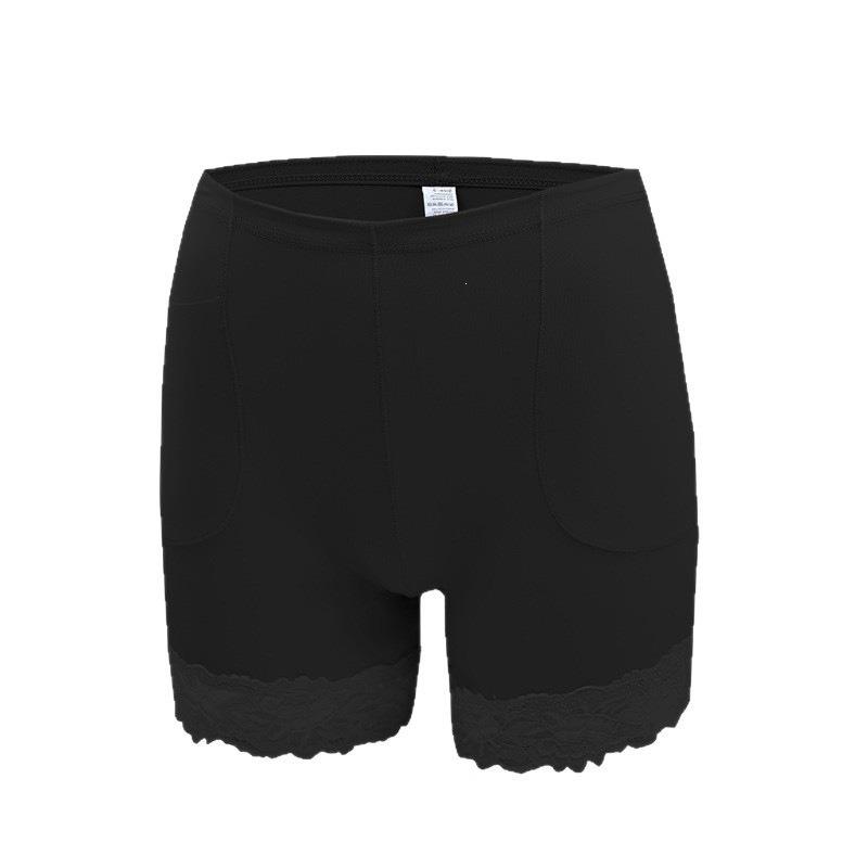 Plus Size Ladies Spring and Summer Lace Single Side Pocket High Waist Safety Leg Underwear