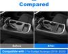 Carbon Fiber Gear Shift Panel Cover with Cup Holder Frame ABS Interior Trim Sticker for Dodge Center Console Gearbox Panel