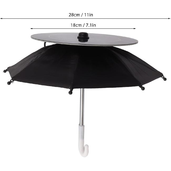 Topyond Phone Umbrella, 10W Solar Charger Sun Shade for Cell Phones, Suction Cup Stand, Outdoor Anti-Glare Protection, for Beach Travel and Outdoor