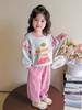 Girls' Sweet Cartoon Sweatshirt Set - Spring/Autumn Fashion Two-Piece Casual Outfit.