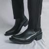 Men's Classic Retro Chelsea Boots Pointed Toe Leather Ankle Boots Men British Style Short Boots High-top Business Formal Shoes
