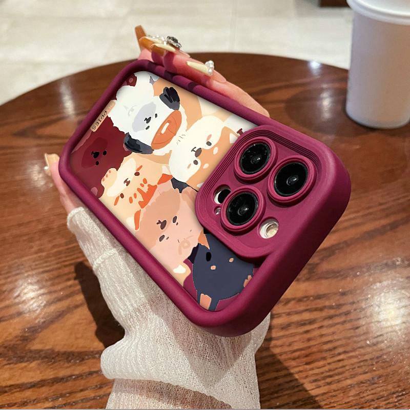 Niedliche Cartoon-Welpen mit Hunde-Aufdruck, modische Hülle, flexible weiche Silikon-TPU-Schale, vollständige Rückseite für iPhone Samsung