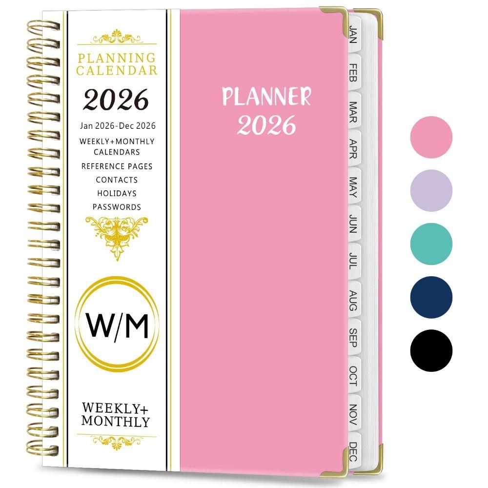 A5 Size 2026 Planner Notebook Yearly Schedule Daily Plan Yearbook Spiral Notebook  Office Supplies