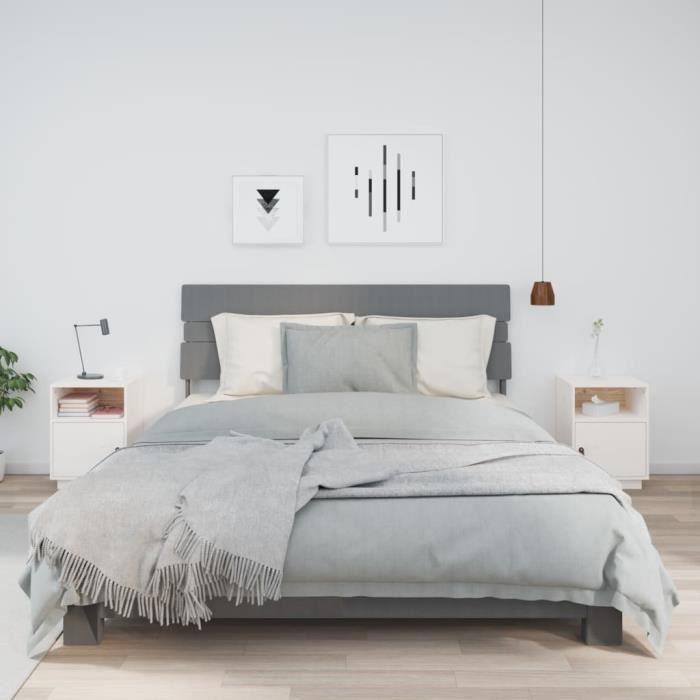 VidaXL Bedside Tables 2 Pcs White 40x34x55 Cm Solid Pine Wood 818318