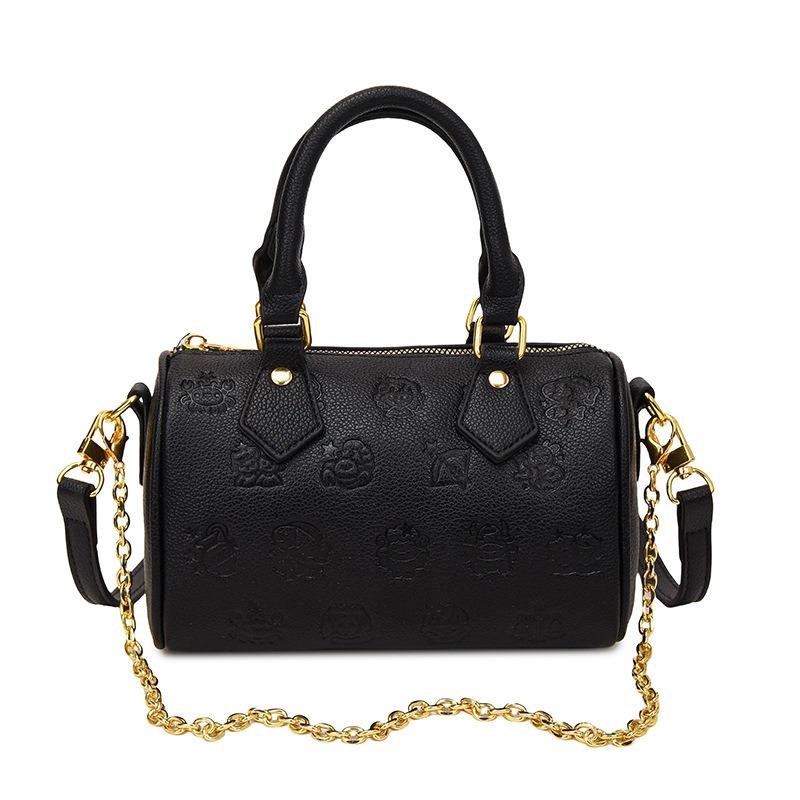 Shoulder bag women's retro pu chain printed pillow bag simple and versatile handbag fashionable and light bag