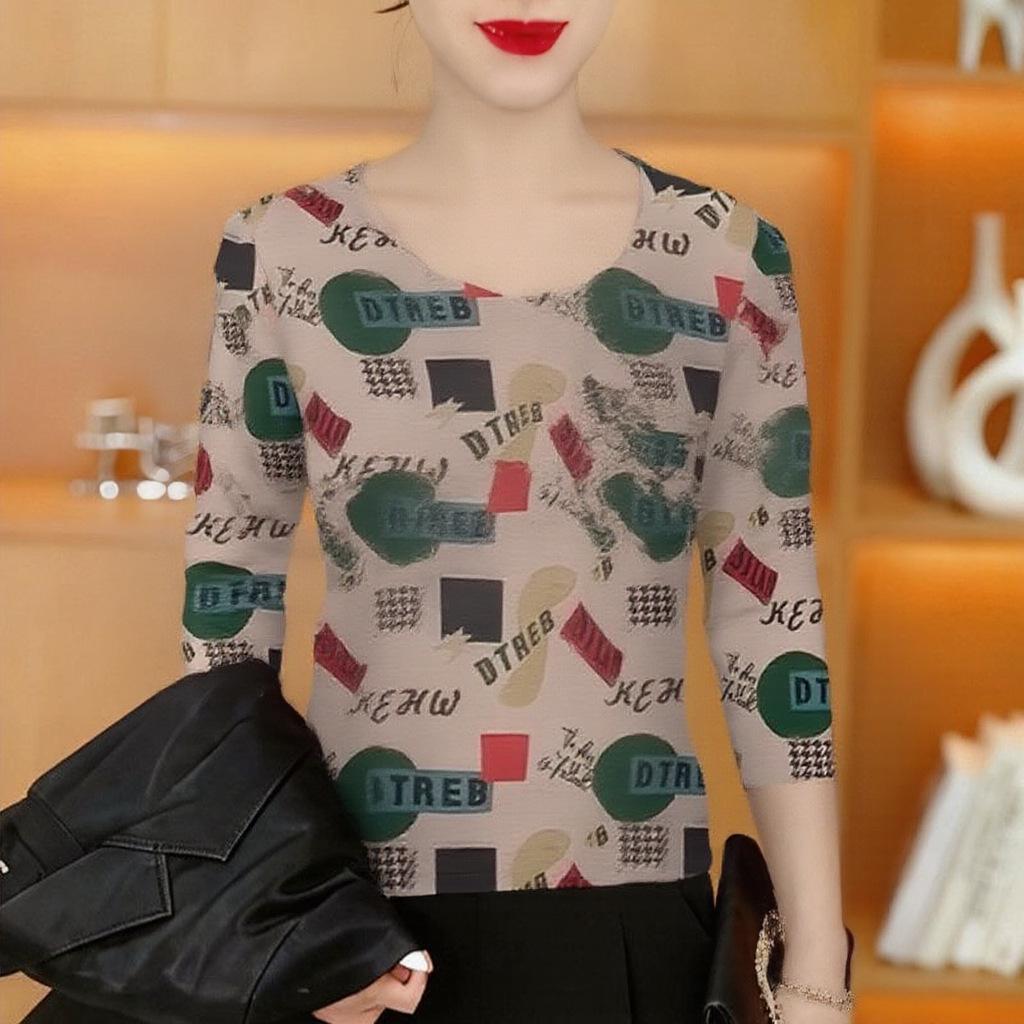 

2026 Spring Women s Striped Long Sleeve Round Neck Top: Versatile, Stylish, Lightweight, Perfect for Layering or Wearing Alone 3XL