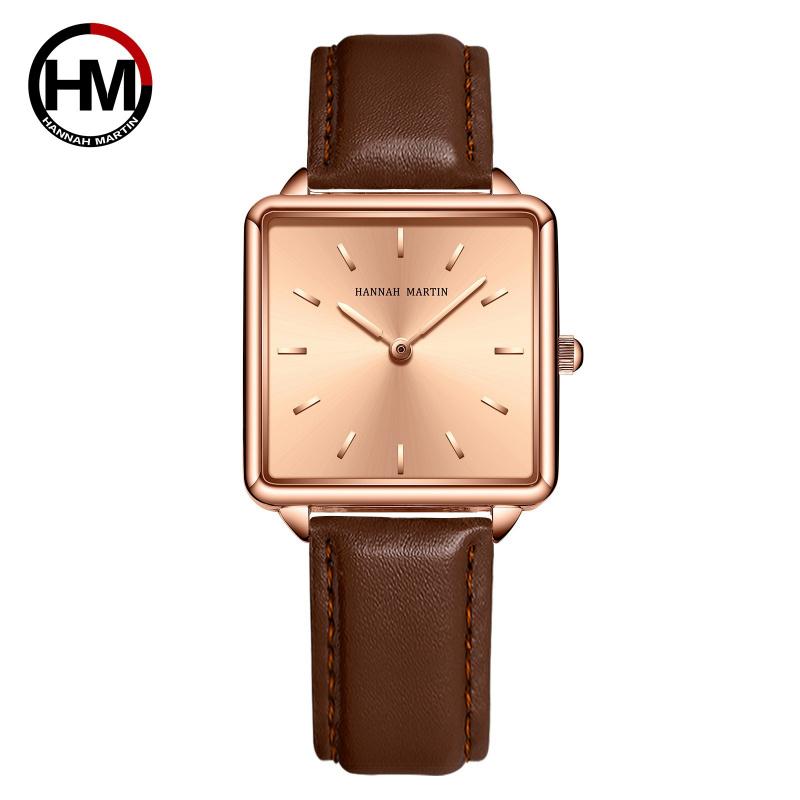 Women's Rose Gold Steel Band Quartz Watch Japanese Movement Simple Dial Women's Watch