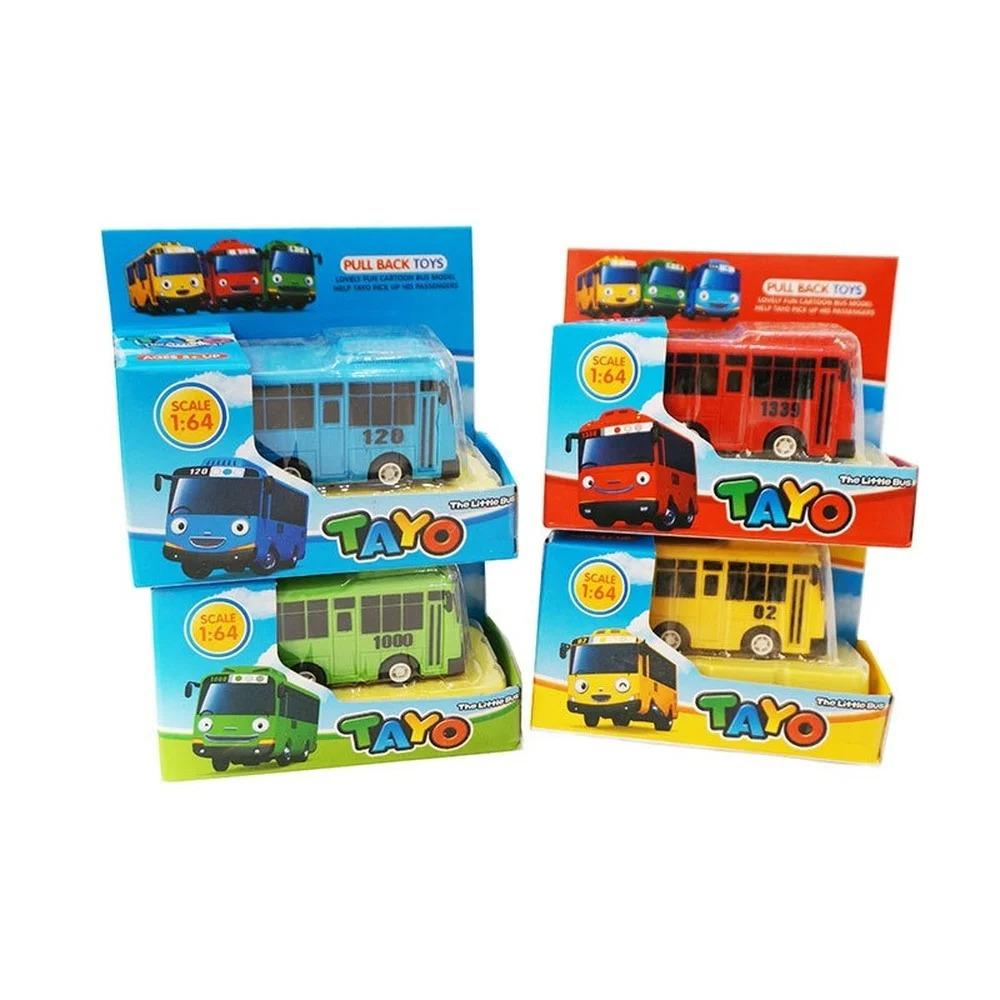 1/64 Cartoon TAYO Bus Kids Toys Mini Pull Back Car Korean Anime Model Bus Toy Play Vehicles Educational Toys for Children Boys Gifts