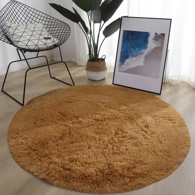 Süper Yumuşak Lüks Yuvarlak Kabarık Alan Kilim Kaymaz Alt Rahat Peluş 80 cm Düz Renk Yatak Odası Kreş Alan Halı