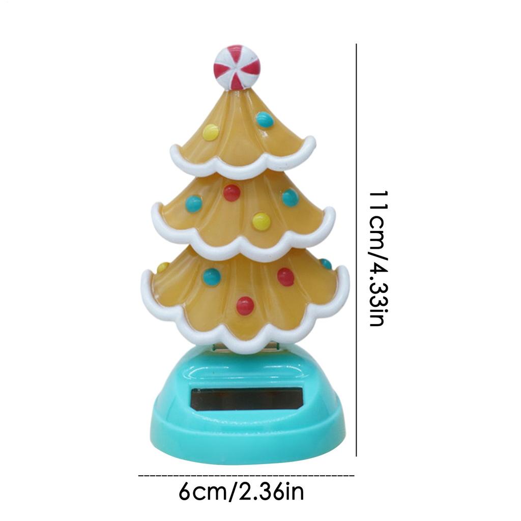 Shaking Head Christmas Tree Car Ornaments Christmas Solar Powered Dancing Toy Solar Swinging Tree Car Interior Decoration