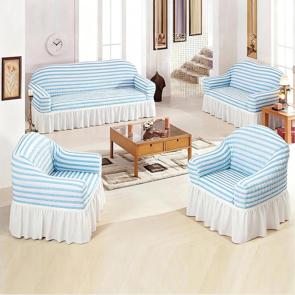 Single Seat Elastic Sofa Bed Cover with Gauze Dust Protection