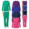 Damen Langarm Kasack-Anzug, Schönheitsstudio Druckknopf Cardigan Jacke Arzt Krankenschwester Arbeitsuniform Set