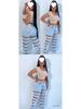 European & American Women's High-Waisted Ripped Jeans - New Street Fashion Hollow Straight-Leg Pants