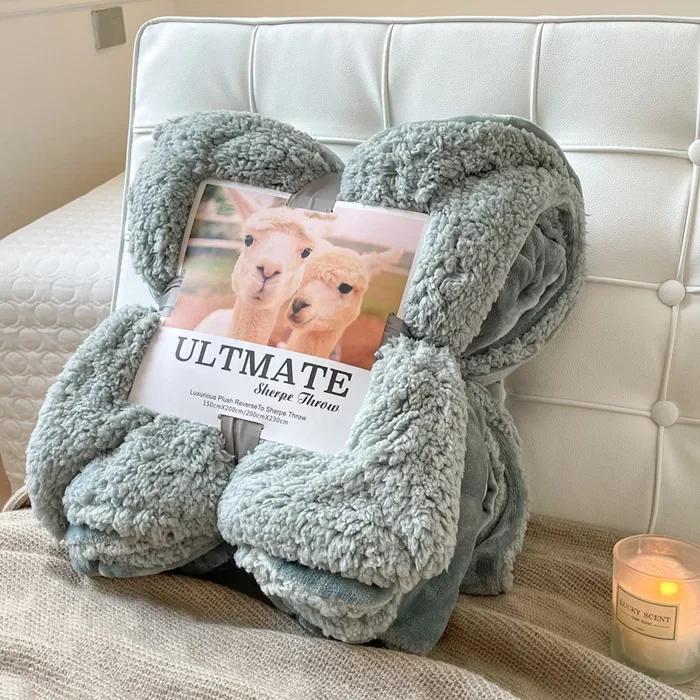 Fashion Best-selling Lamb Wool Blanket Solid Color Thickened Blanket Lunch Break Blankets Warm Bed Sheet Mantas De Cama Cobijas