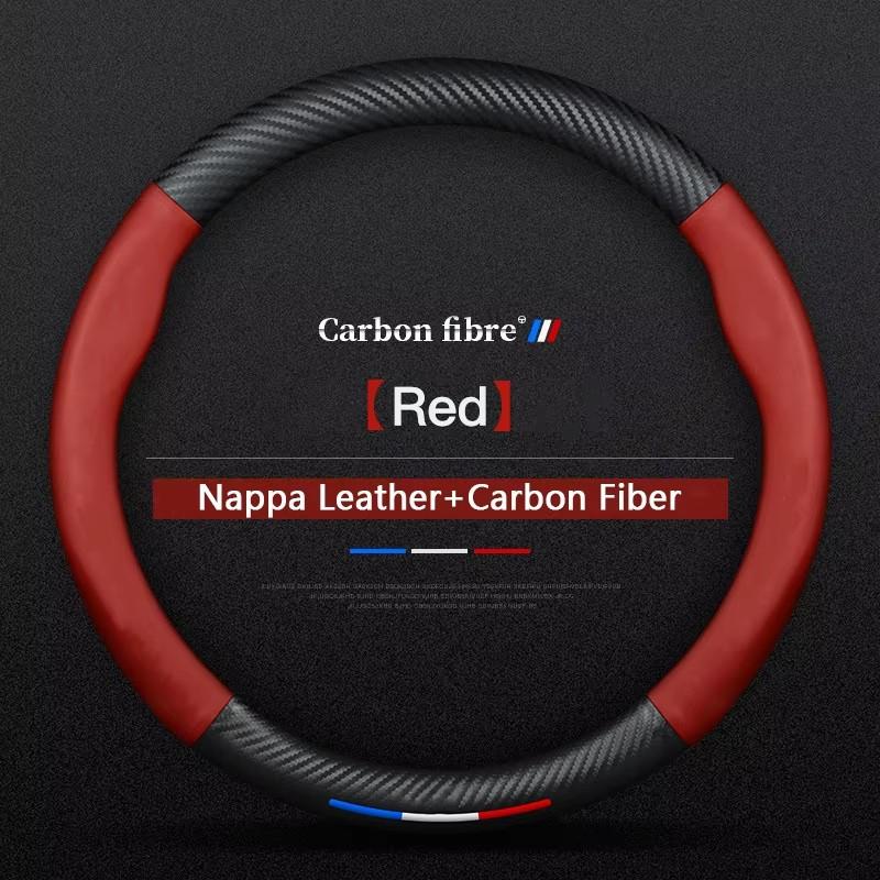 Car Leather Carbon Fiber Steering Wheel Cover For ISUZU MU-X D-MAX V-CROSS TAGA T17 T28 T30 Trooper ELF NQR Forward Rodeo Fargo