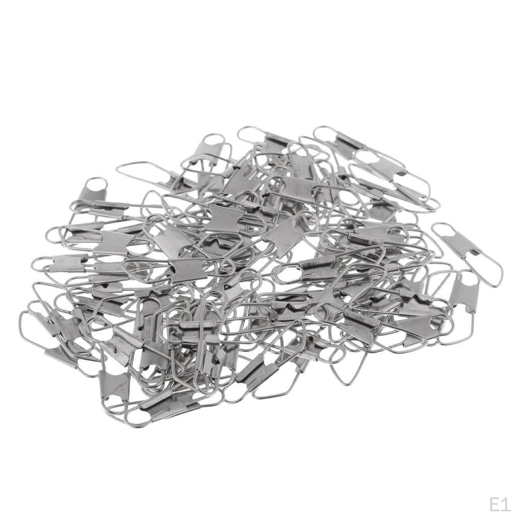 100 Pcs Fishing Locks Brooches Made Of Rotating Stainless Steel