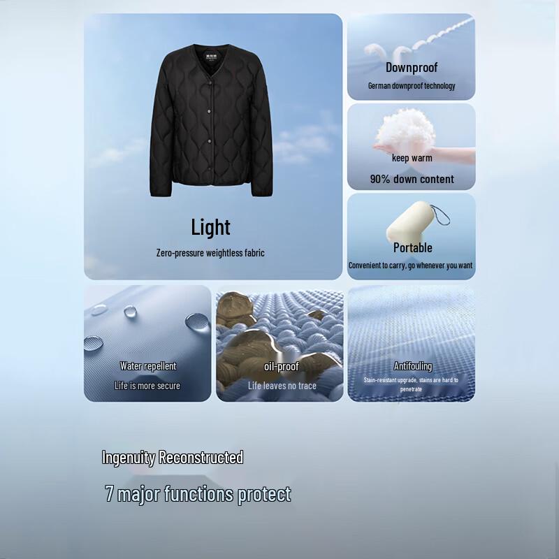 Bosideng B250131012 Lightweight Three-Proof Gourd-Quilted Down Jacket