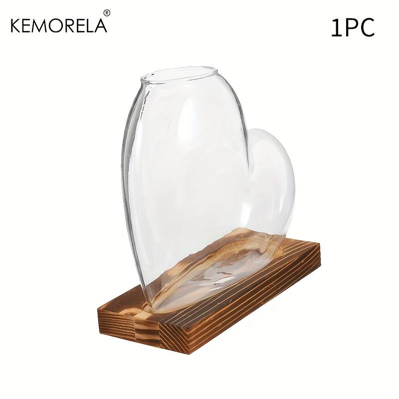 

Love Hydroponic Vase 1/2PCS Green Plant Vase Transparent Wooden Container Seedling Vase Indoor Plant Desktop Water Bottle
