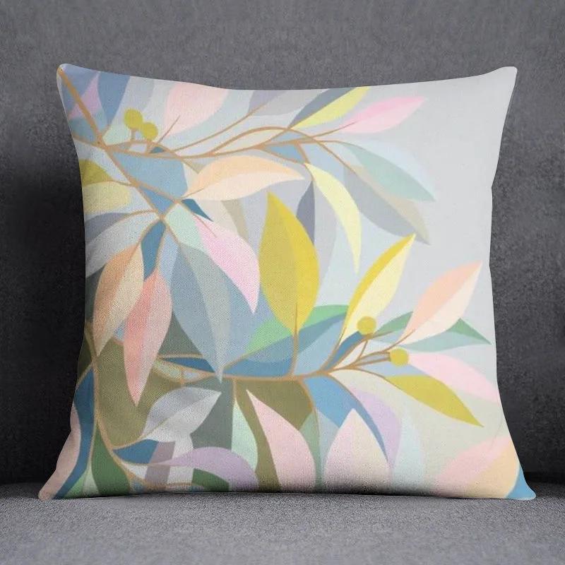 Light Simple Style Pillowcase Sofa Pillow Cushion Cover Bedroom Bedside Pillow Cover Waist Pillow