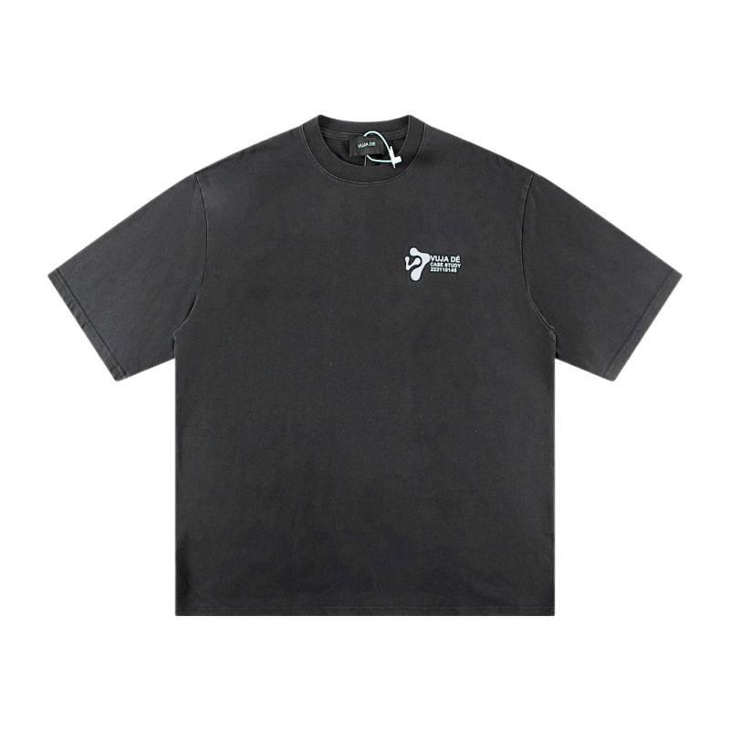 VUJADE TALK Distressed American Retro Streetwear Summer Vibe Loose T-Shirt