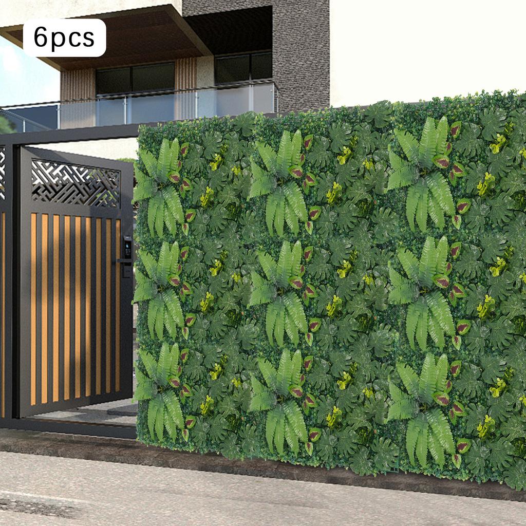 6PCS Artificial Greenery Wall Panels, Fake Ivy Leaf Decor, Green Vine Backdrop for Indoor Outdoor Decor, Home Garden Wall Deco