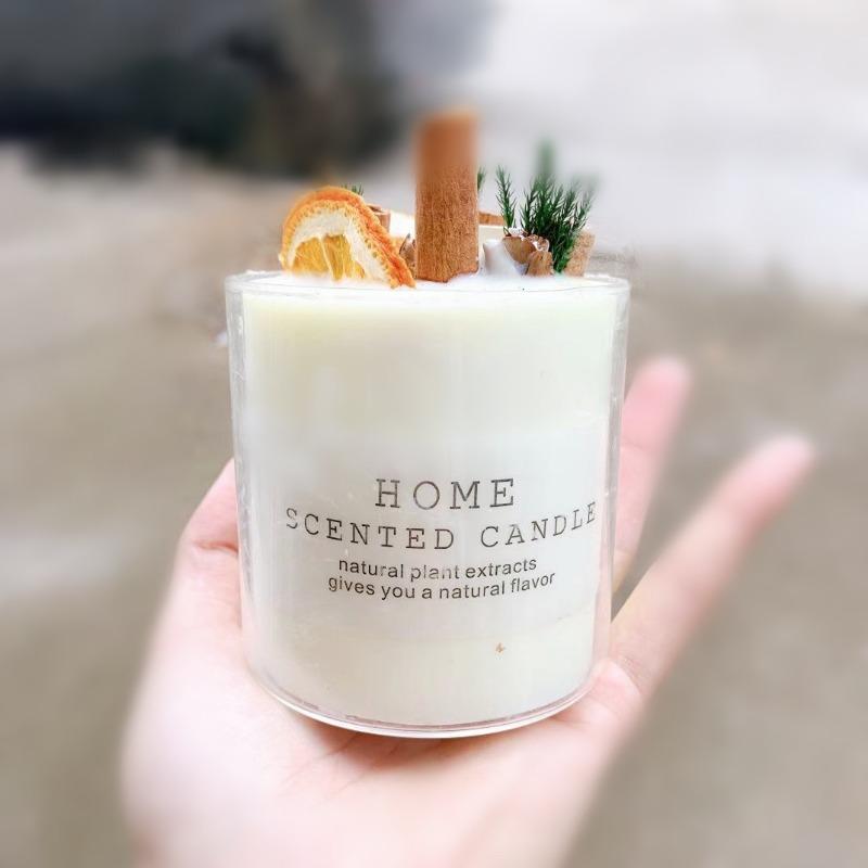 Household Soybean Wax Christmas Birthday Gift with Hand Gift Wedding Box Dry Flower Fragrance Fragrant Candle Wax Candle Wholesale Fragrance