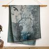 Landscape Landscape Oil Painting Autumn And Winter Long Thin National Style Scarf Women'S Air-Conditioned Room Imitation Cashmere Shawl Scarf